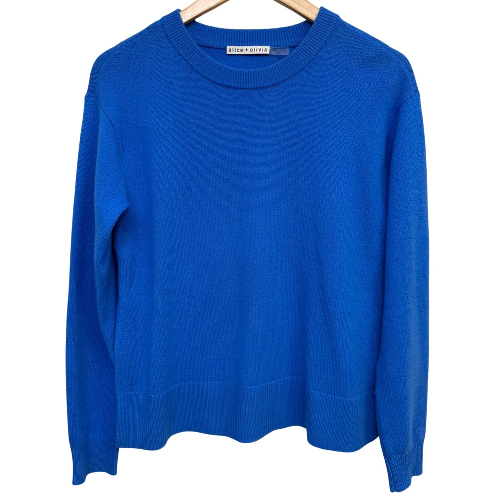 Alice + Olivia Angie Sweater XS French Blue Wool Cashmere Crewneck Oversized